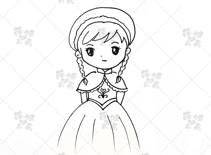 小公主简笔画安娜图片